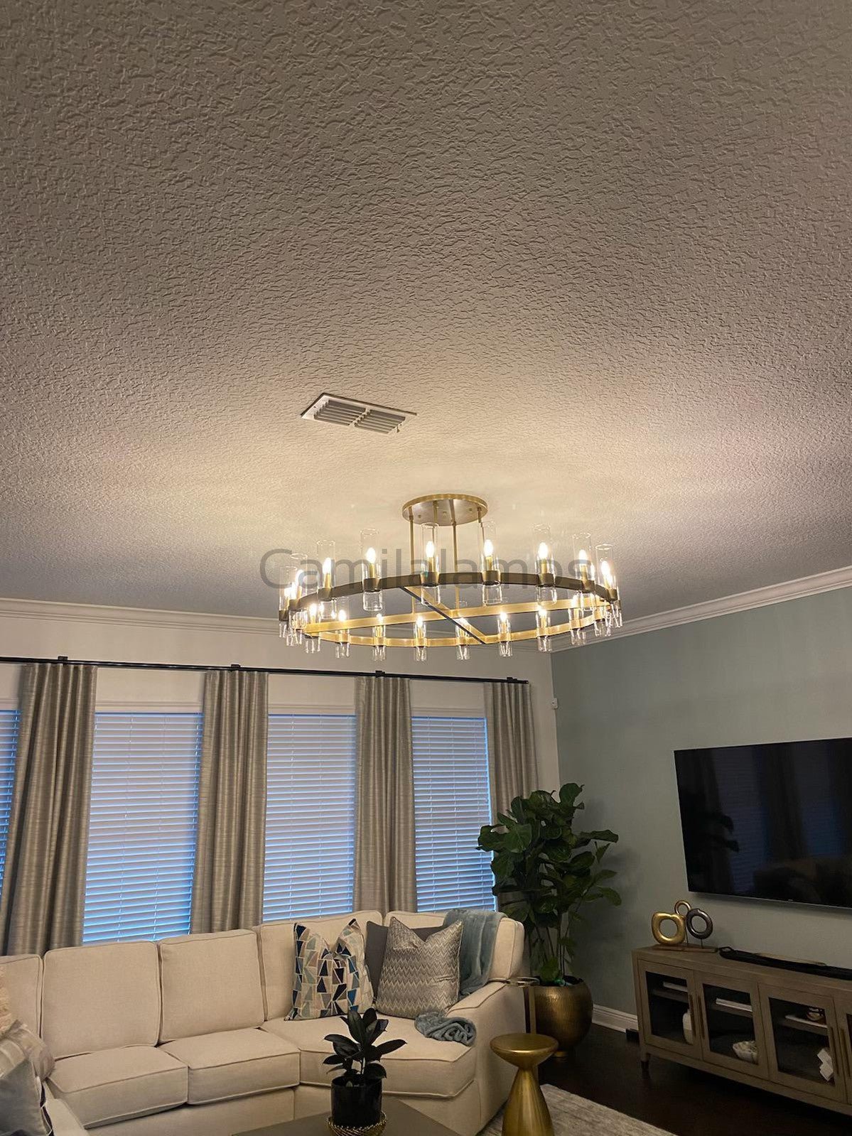 Ravelle Glass Round Chandelier 36" - Camilalamps - Ca-1CH20136-11