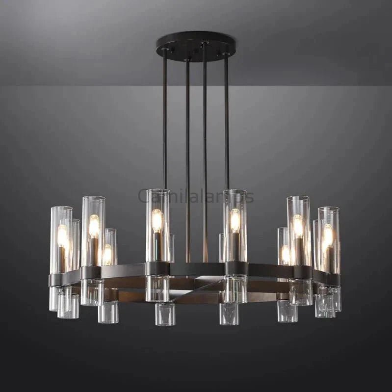 Ravelle Glass Round Chandelier 36" - Camilalamps - Ca-1CH20136-12