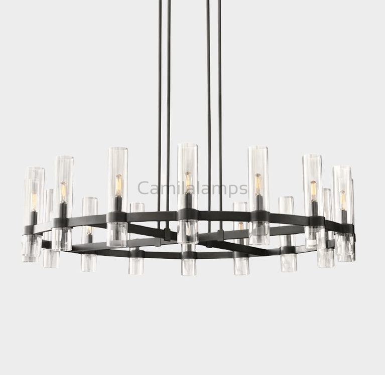 Ravelle Glass Round Chandelier 48" - Camilalamps - CA - CH20148 - 3