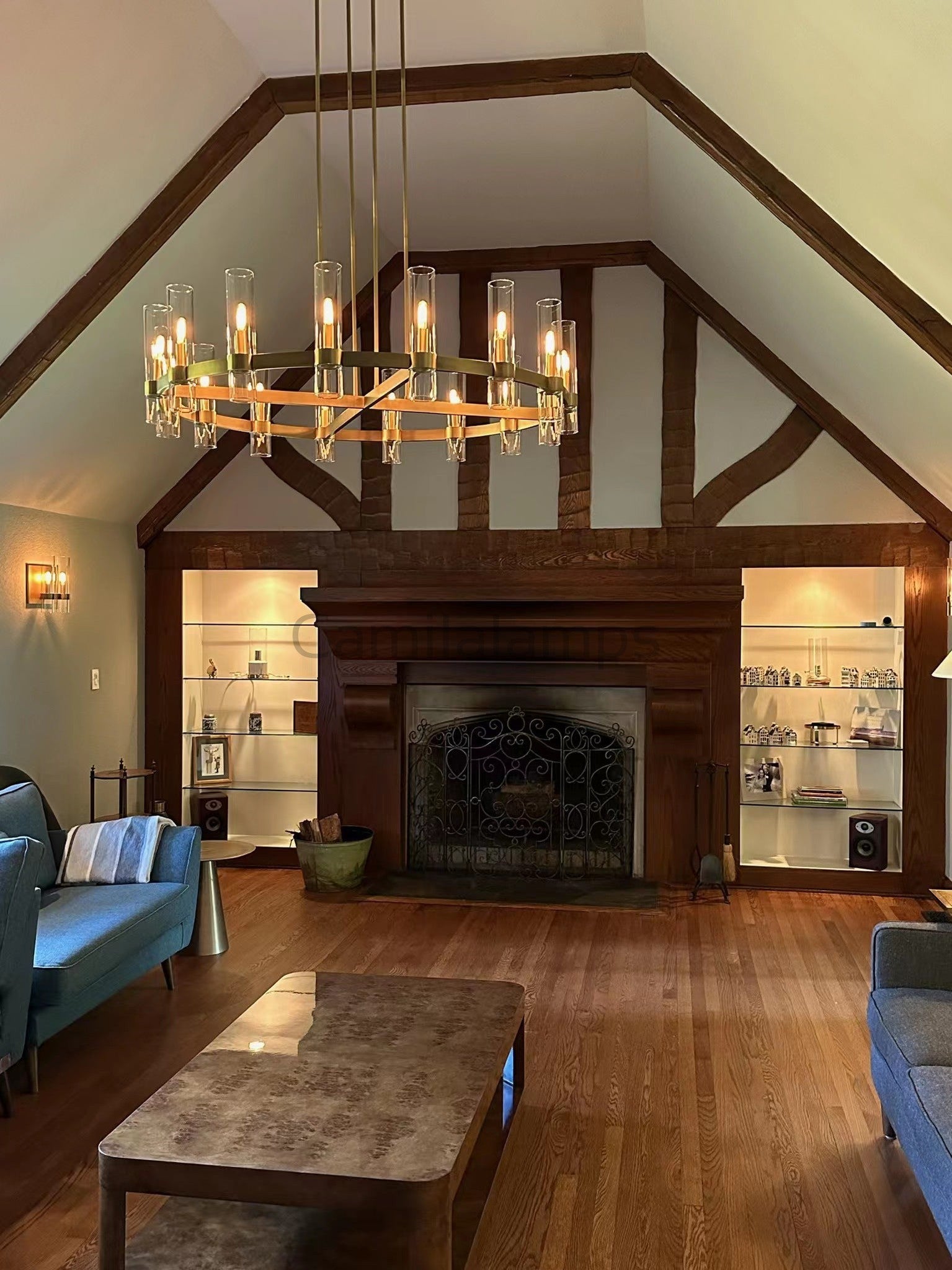 Ravelle Glass Round Chandelier 60" - Camilalamps - Ca-1CH20160-13