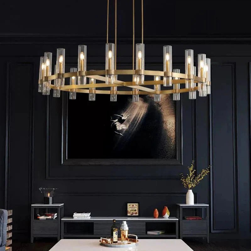 Ravelle Glass Round Chandelier 60" - Camilalamps - Ca-1CH20160-13