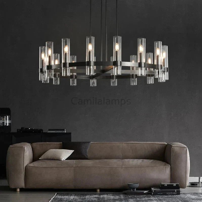 Ravelle Glass Round Chandelier 60" - Camilalamps - Ca-1CH20160-13