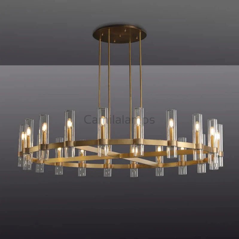 Ravelle Glass Round Chandelier 60" - Camilalamps - CA - CH20160 - 1