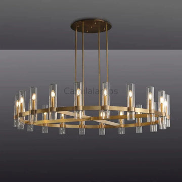 Ravelle Glass Round Chandelier 60" - Camilalamps - CA - CH20160 - 1