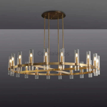 Ravelle Glass Round Chandelier 60" - Camilalamps - Ca-1CH20160-11