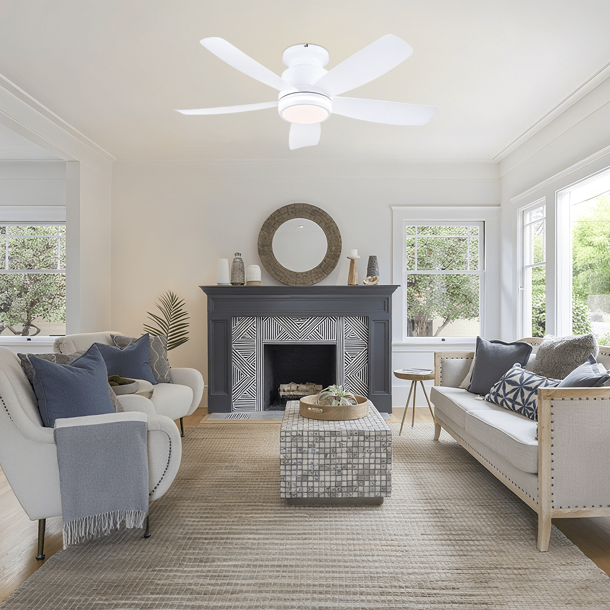 Recessed Remote Control Ceiling Fan Light 41" - Camilalamps - CA - 8233 - 41CW - 5D