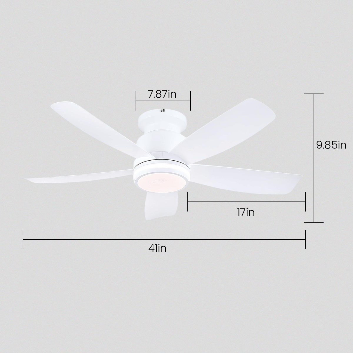 Recessed Remote Control Ceiling Fan Light 41" - Camilalamps - CA - 8233 - 41CW - 5D