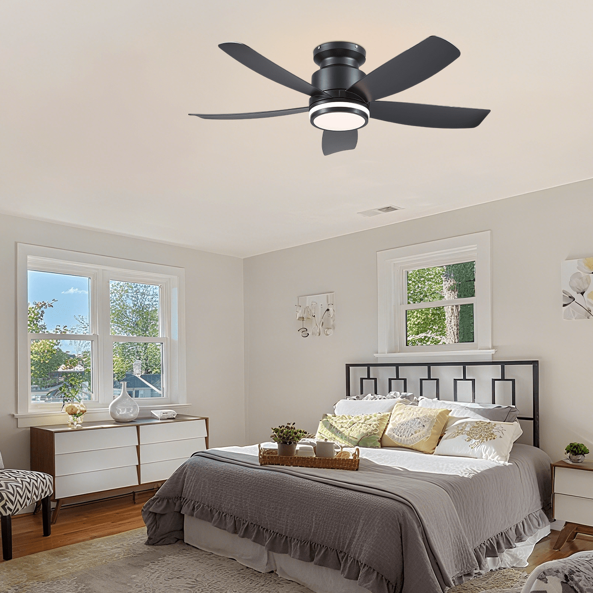 Recessed Remote Control Ceiling Fan Light 41" - Camilalamps - CA - 8233 - 41CB - 5D