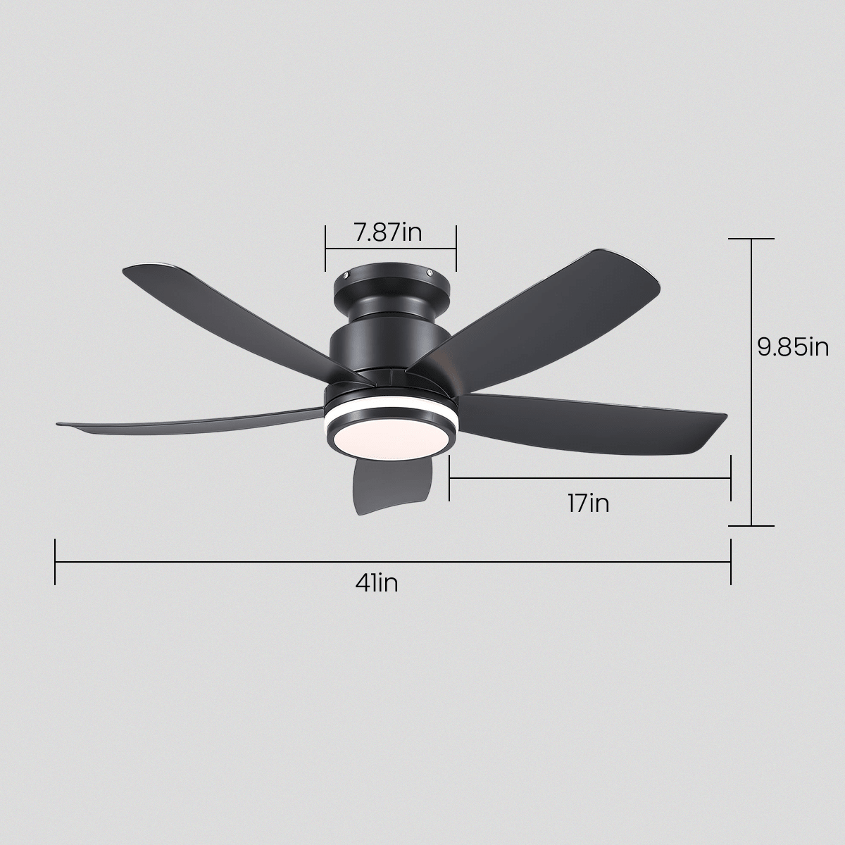 Recessed Remote Control Ceiling Fan Light 41" - Camilalamps - CA - 8233 - 41CB - 5D