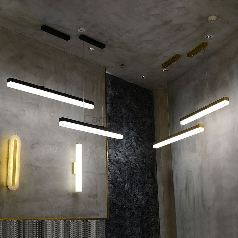 Rectus Alabaster Chandelier Light - Camilalamps - Rectu - 896 - Black - Warm - 1