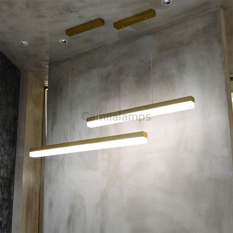 Rectus Alabaster Chandelier Light - Camilalamps - Rectu - 896 - Gold - Warm - 4