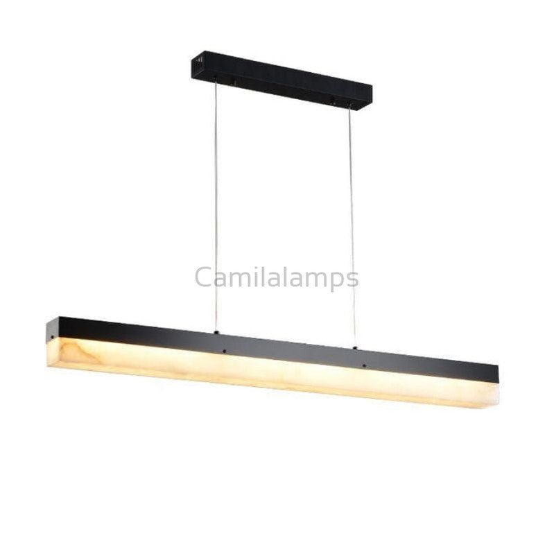 Rectus Alabaster Linear Chandelier - Camilalamps - Rectu - 1353 - 39"L - Black - 2