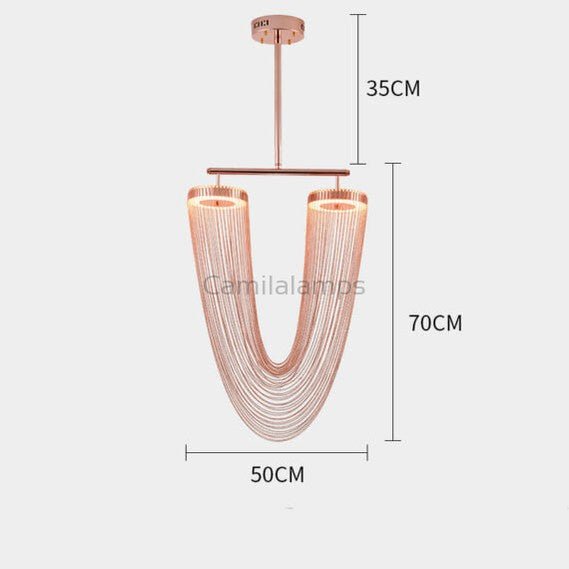 Red Chain Tassel Pendant Light 20″ - Camilalamps - CAM - RED - 01