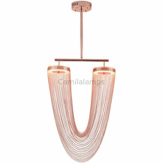 Red Chain Tassel Pendant Light 20″ - Camilalamps - CAM - RED - 01