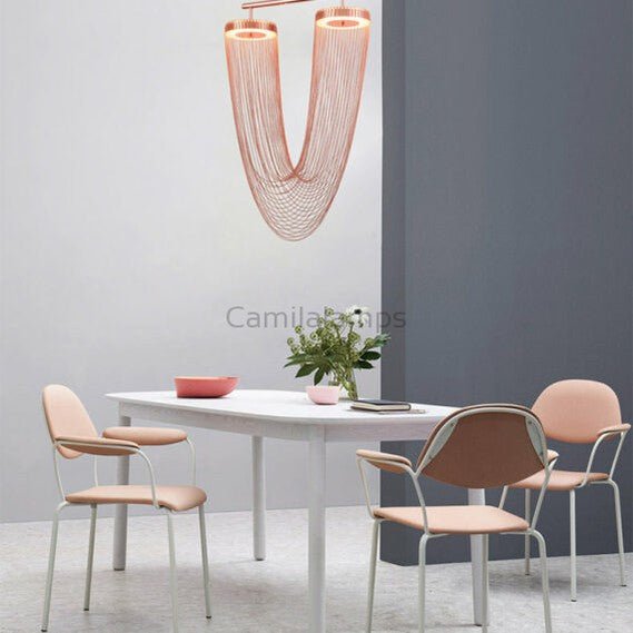 Red Chain Tassel Pendant Light 20″ - Camilalamps - CAM - RED - 01