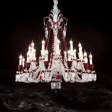 Red Crystal Classic Chandelier 24 Lights - Camilalamps - CA - 0048