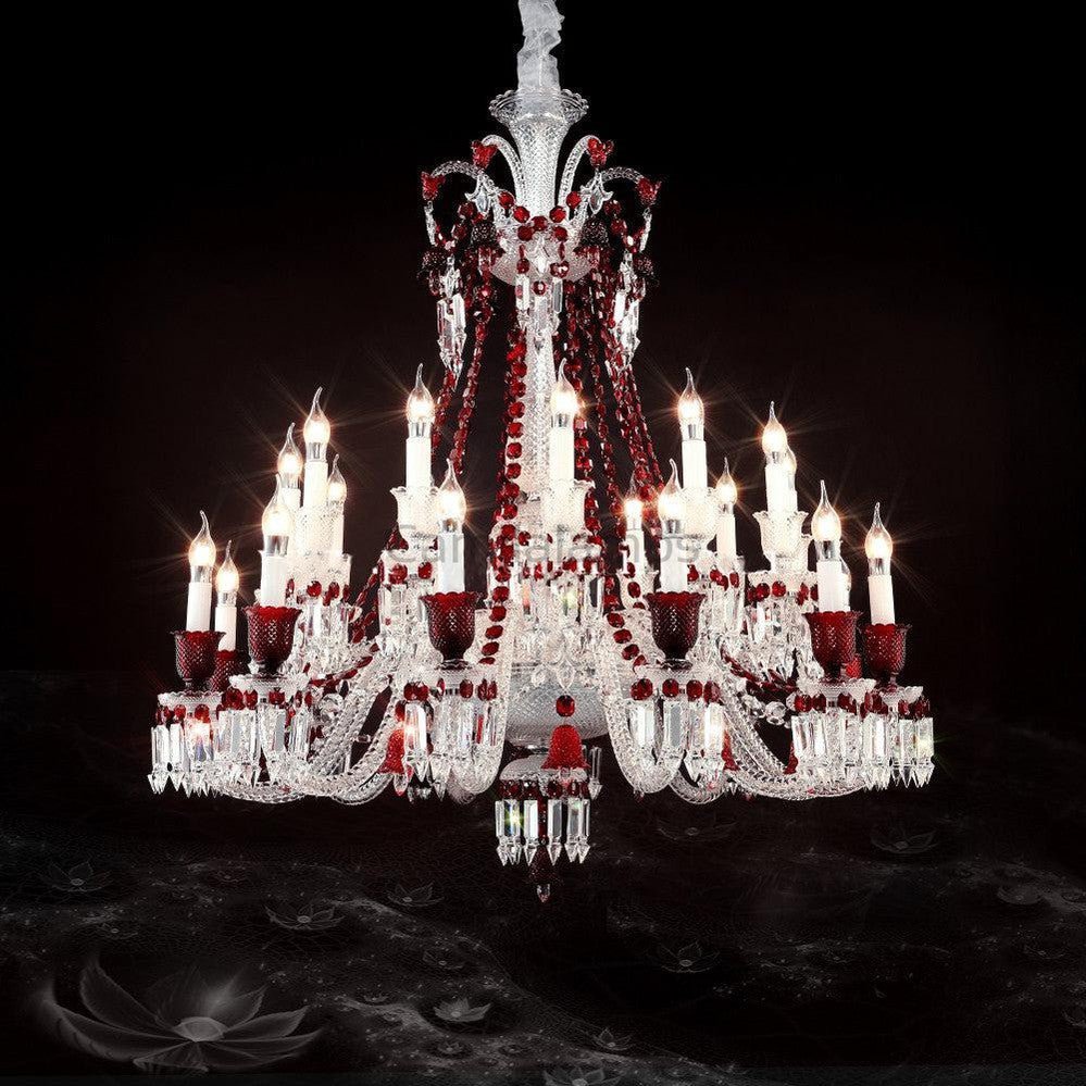Red Crystal Classic Chandelier 24 Lights - Camilalamps - Ca-10048