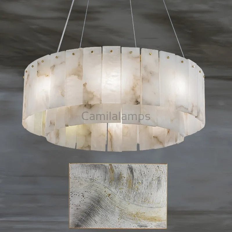 Regalis Alabaster Chandelier Light - Camilalamps - Regal - 900 - 22"/ - Warm - 1