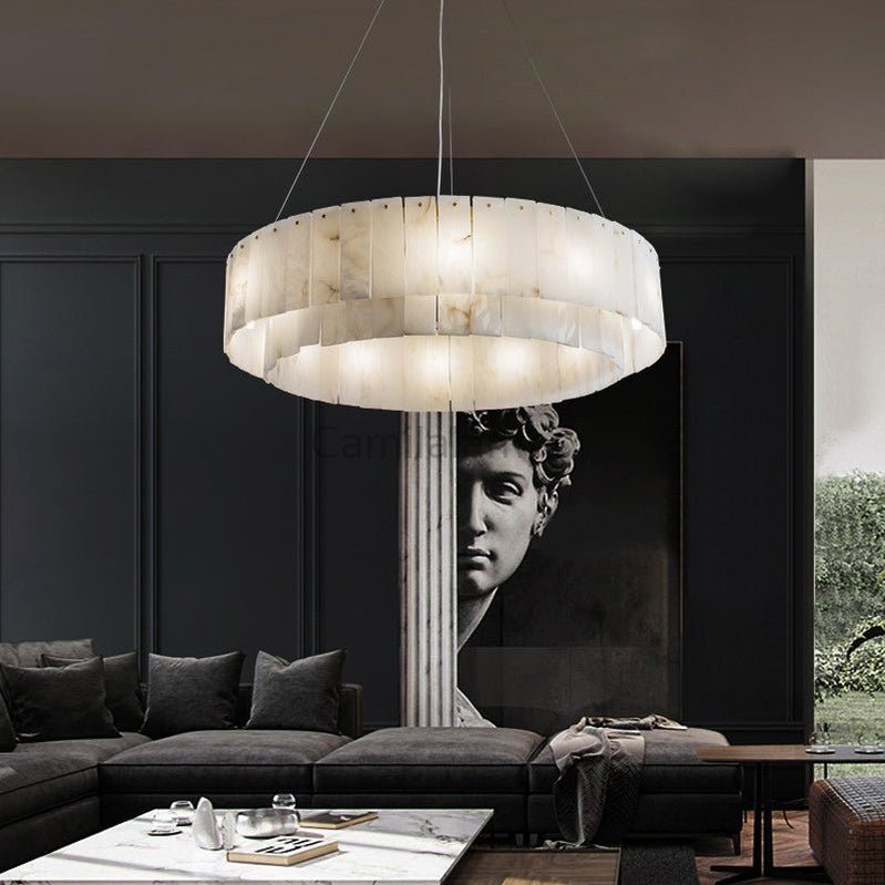 Regalis Alabaster Chandelier Light - Camilalamps - Regal - 900 - 22"/ - Warm - 1