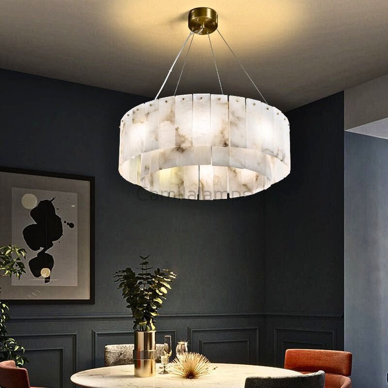 Regalis Alabaster Chandelier Light - Camilalamps - Regal - 900 - 22"/ - Warm - 1