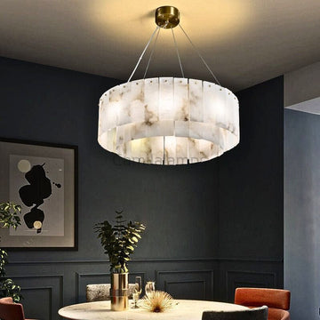 Regalis Alabaster Chandelier Light - Camilalamps - Regal - 900 - 22"/ - Warm - 1
