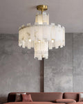 Regina Alabaster Round Chandelier - Camilalamps - Regin - 1781 - ? 23. - Brass - 1
