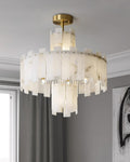 Regina Alabaster Round Chandelier - Camilalamps - Regin - 1781 - ? 23. - Brass - 1