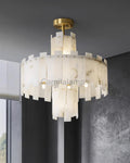 Regina Alabaster Round Chandelier - Camilalamps - Regin - 1781 - ? 23. - Brass - 1