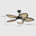 Retro Banana Leaf Shaped Blade Ceiling Fan Lamp 44
