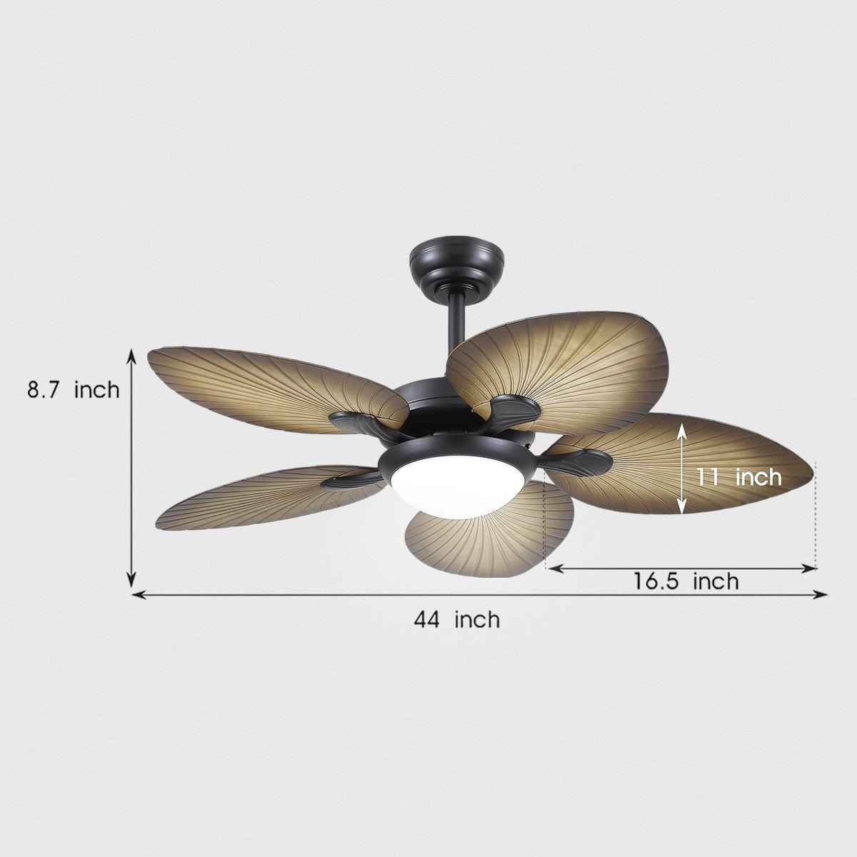 Retro Banana Leaf Shaped Blade Ceiling Fan Lamp 44" - Camilalamps - CA - 8230 - 44CM - BJ