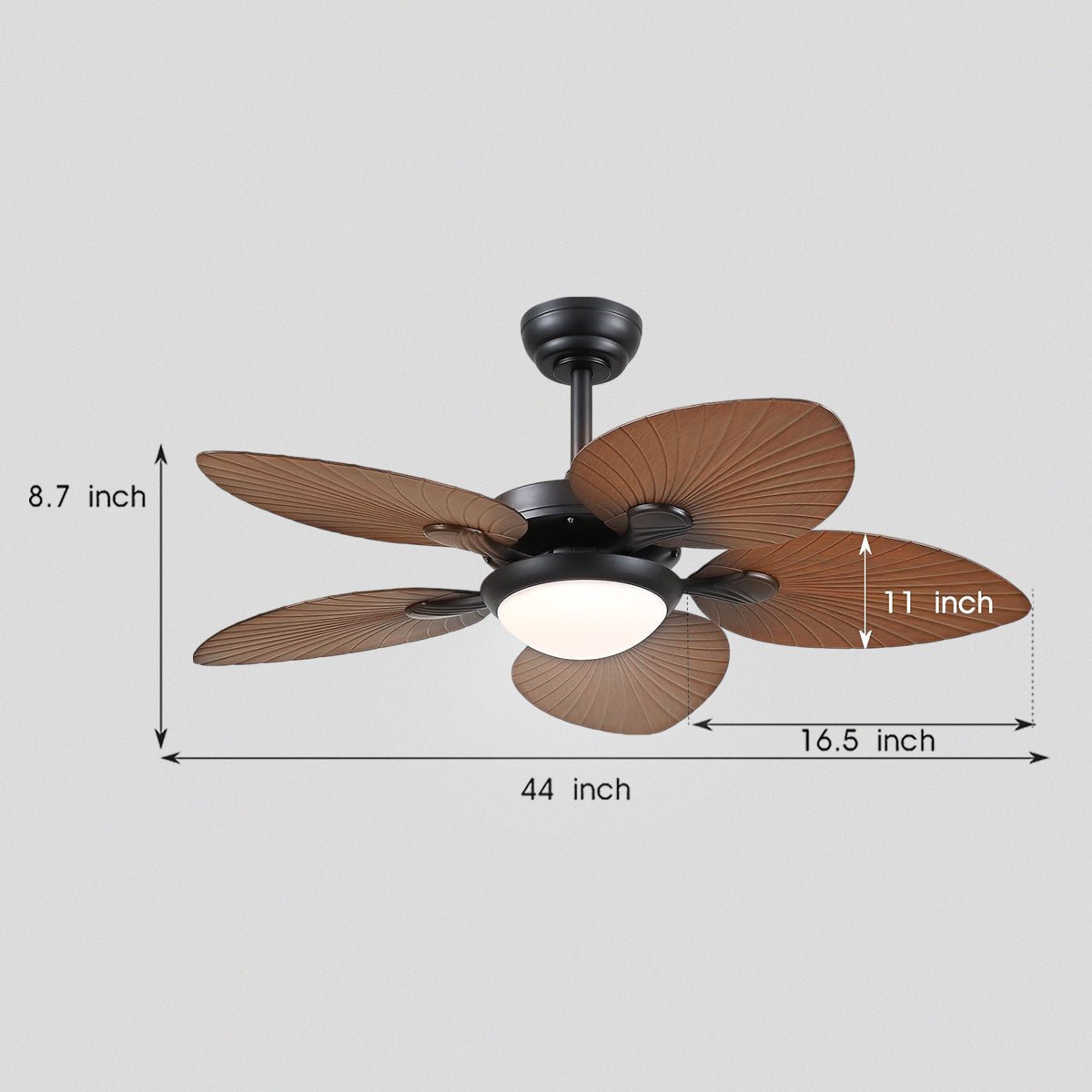 Retro Banana Leaf Shaped Blade Ceiling Fan Lamp 44" - Camilalamps - CA - 8230 - 44CQZ - BJ