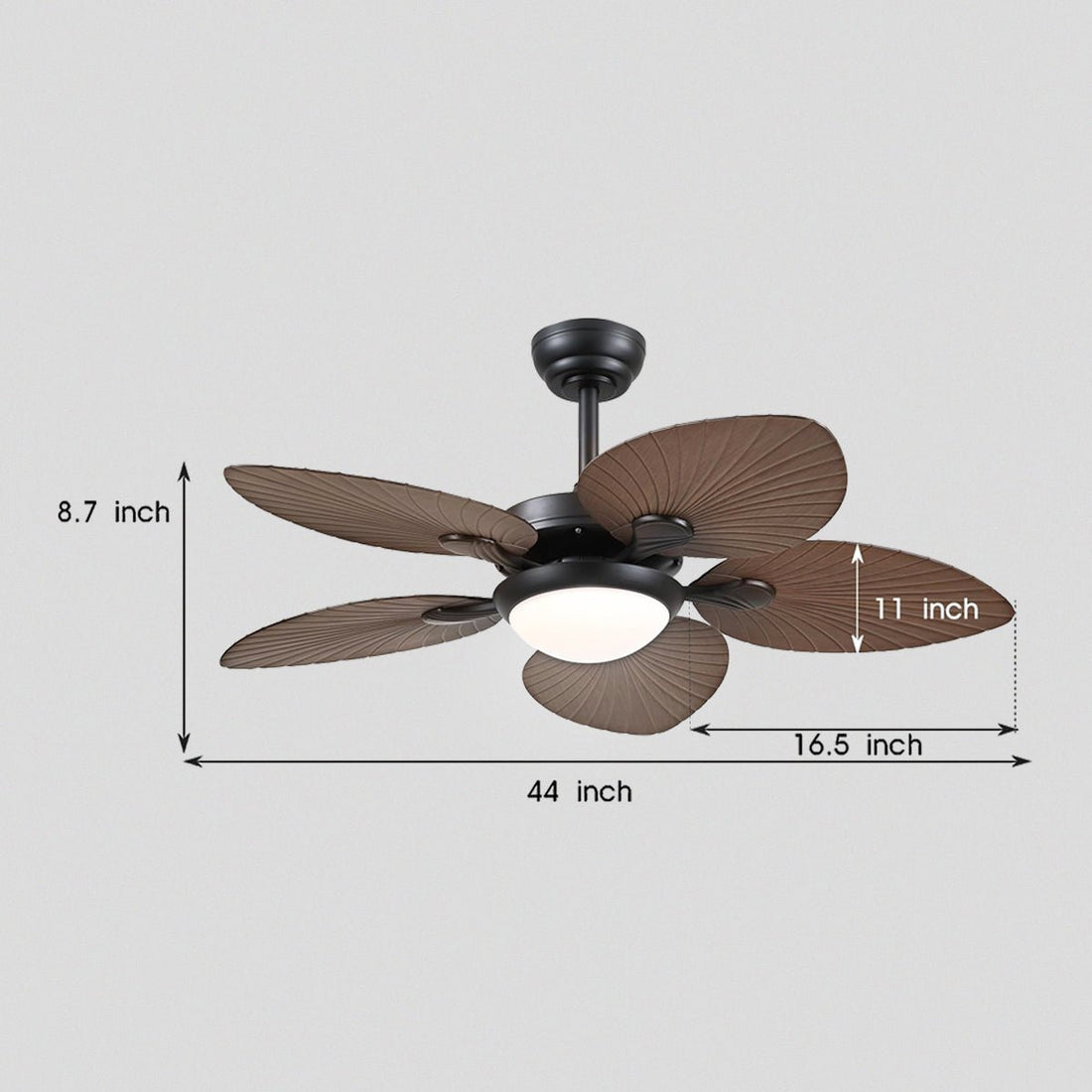 Retro Banana Leaf Shaped Blade Ceiling Fan Lamp 44" - Camilalamps - CA - 8230 - 44CZ - BJ