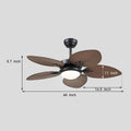 Retro Banana Leaf Shaped Blade Ceiling Fan Lamp 44