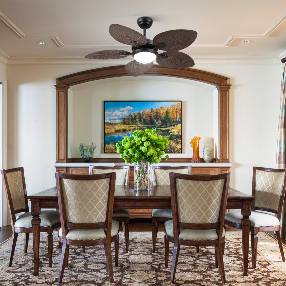 Retro Banana Leaf Shaped Blade Ceiling Fan Lamp 44" - Camilalamps - CA - 8230 - 44CZ - BJ