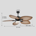 Retro Banana Leaf Shaped Blade Ceiling Fan Lamp 52