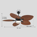 Retro Banana Leaf Shaped Blade Ceiling Fan Lamp 52