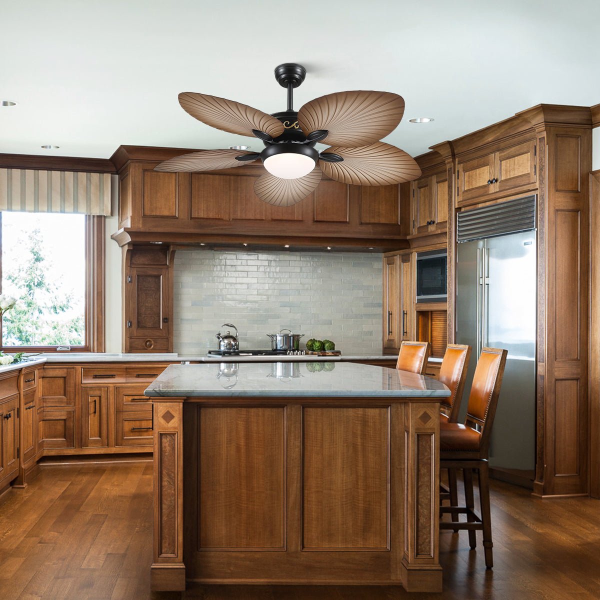 Retro Banana Leaf Shaped Blade Ceiling Fan Lamp 52" - Camilalamps - CA - 8230 - 52CM - BJ