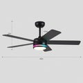 RGB Modern Black Ceiling Fan Light - Camilalamps - CA - 8228 - 46CB - RGB - DD