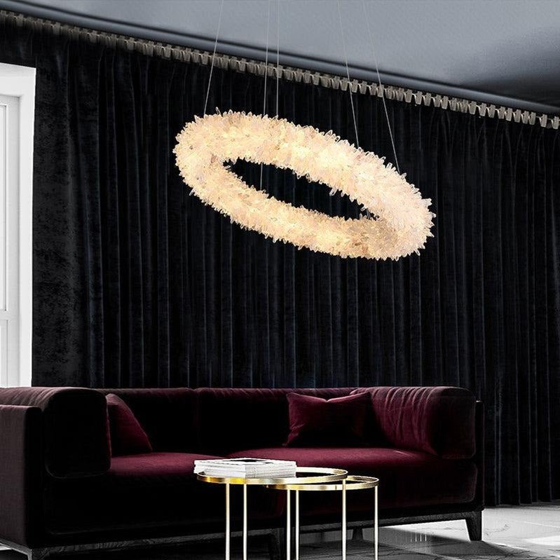 Rock Crystal Round Modern Chandelier - Camilalamps - CA10541