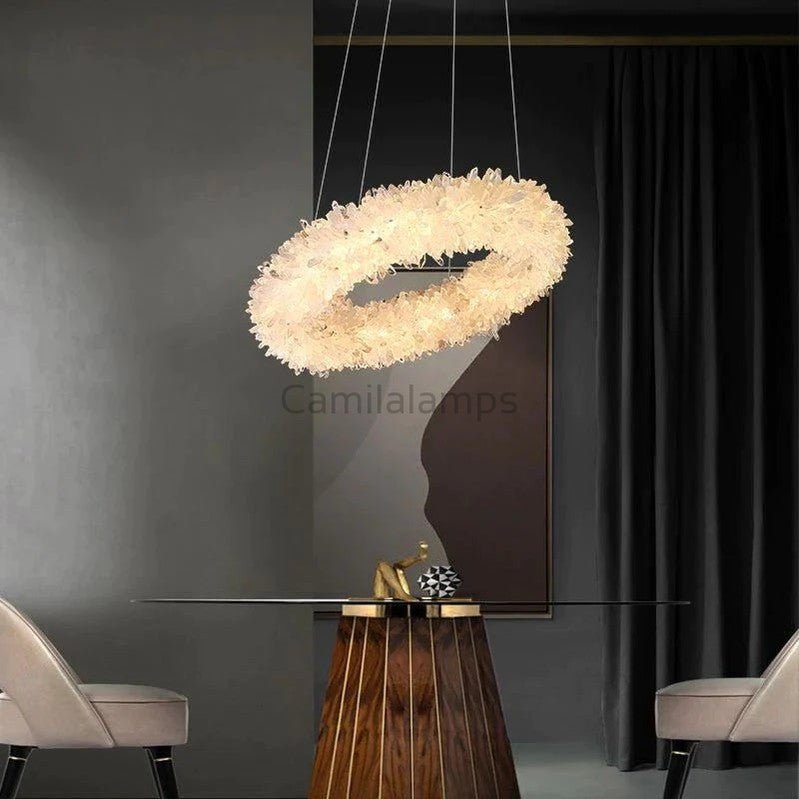 Rock Crystal Round Modern Chandelier - Camilalamps - CA10541