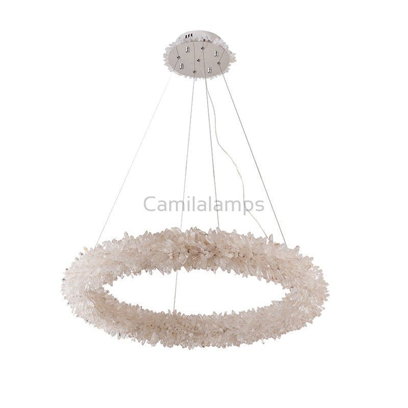 Round Luxury Rock Crystal Chandelier 32" D - Camilalamps - SID - 1001