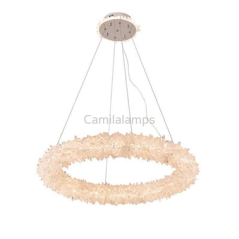 Round Luxury Rock Crystal Chandelier 32" D - Camilalamps - SID - 1001