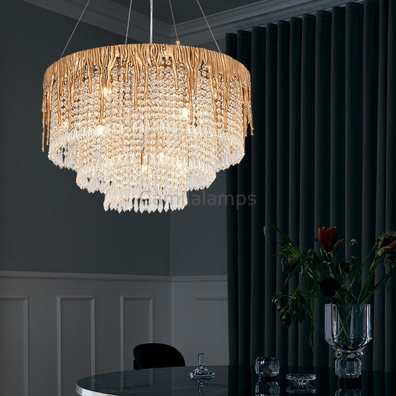Round Multiple Tier Crystal Chandelier - Camilalamps - ILC0551