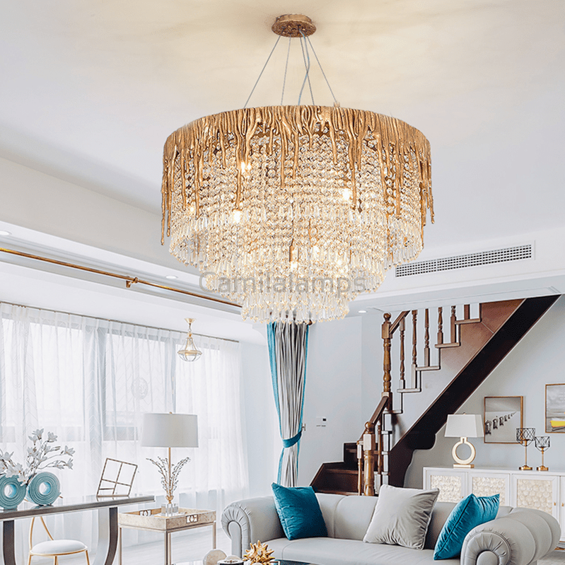 Round Multiple Tier Crystal Chandelier - Camilalamps - ILC0550