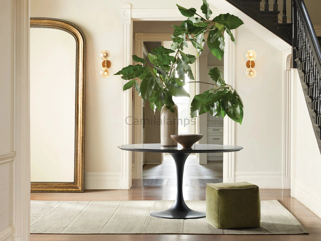 Sayre Linear Glass Globe Two Head Wall Sconce - Camilalamps - CAA - 10041A5