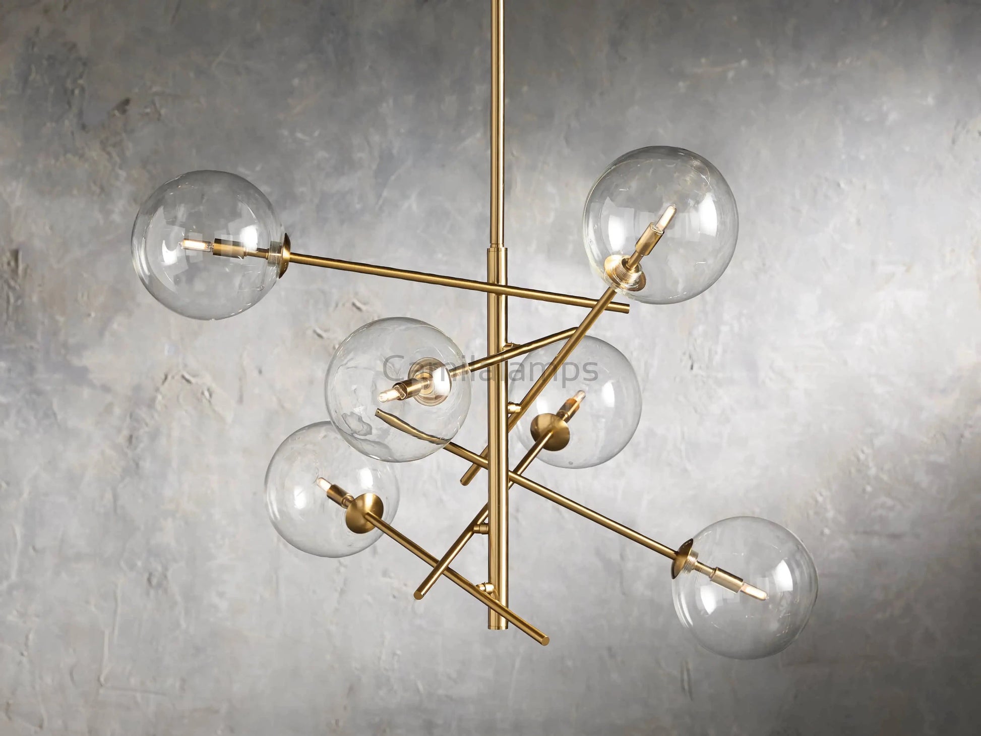 Sayre Round Clear Glass Globe Dispersing Chandelier - Camilalamps - syvb - 3