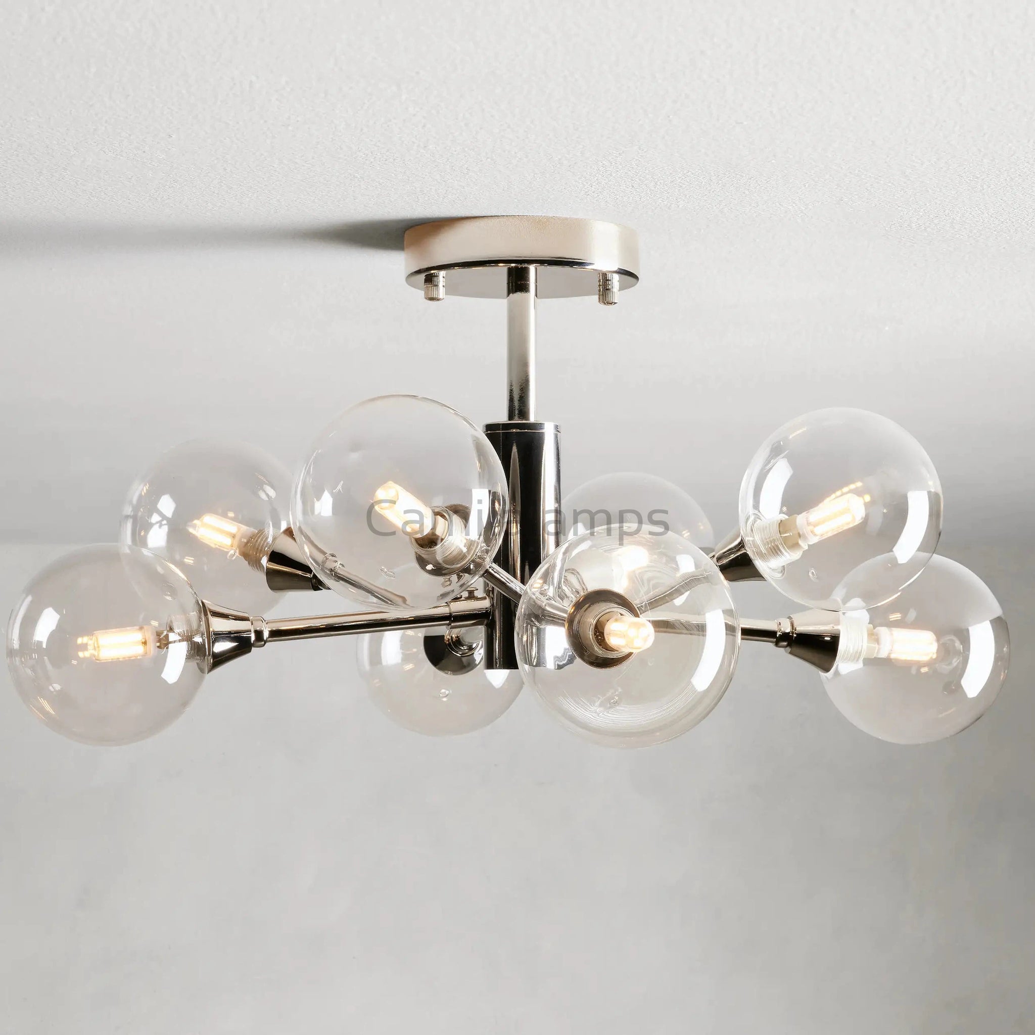 Sayre Round Clear Glass Globe Flushmount - Camilalamps - CAA - 10024A0