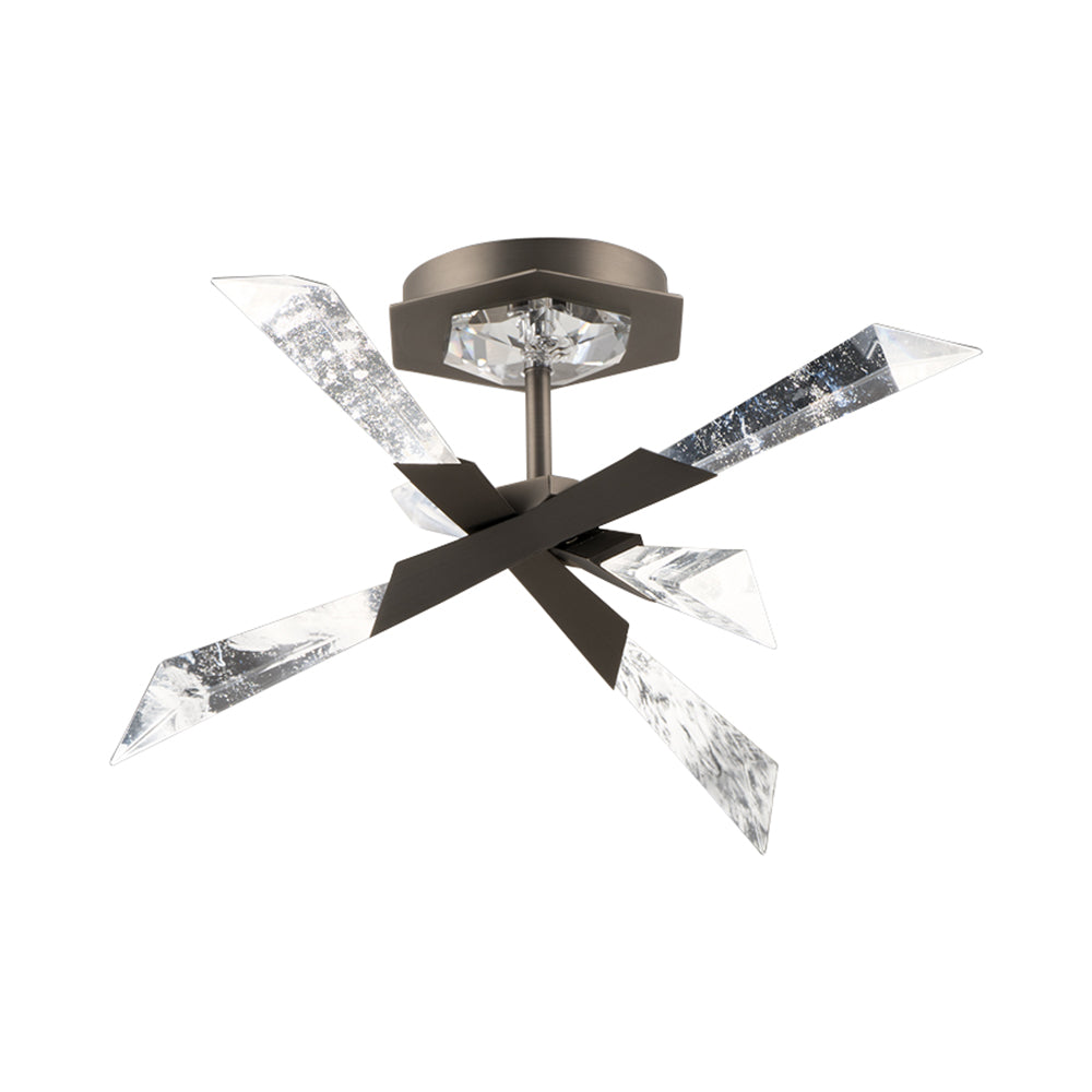 Solitude LED Semi Flush Mount Ceiling Light in Antique Nickel (Small).