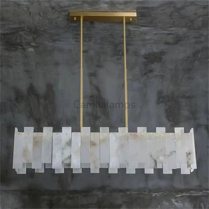 Selene Alabaster Linear Modern Chandelier - Camilalamps - CAM - SE - 01