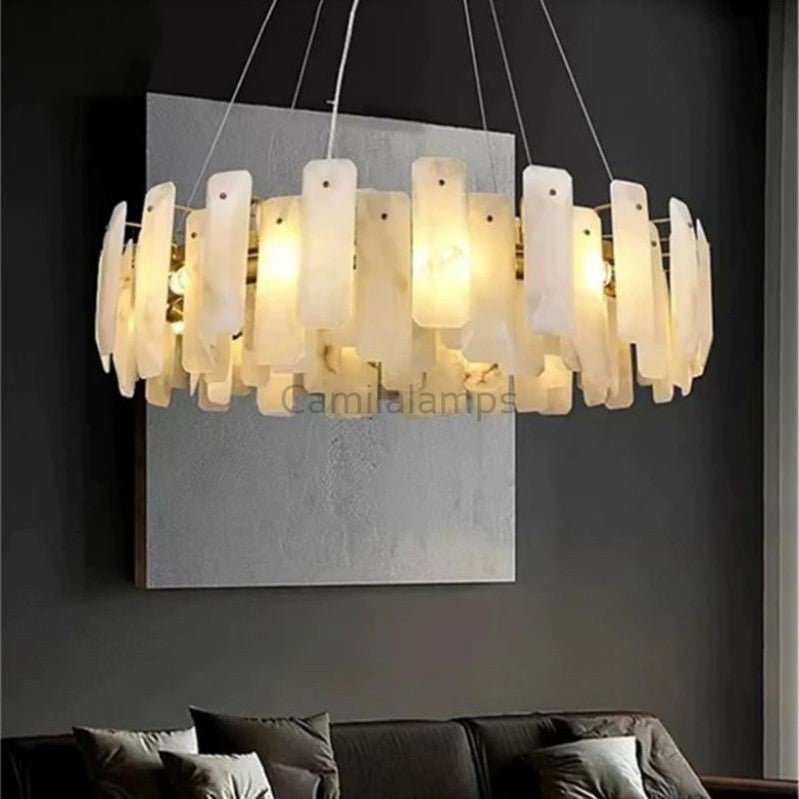 Selene Alabaster Round Chandelier - Camilalamps - CAM - SE - 05